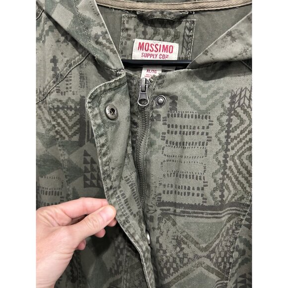 Mossimo Supply Co. Geometric Hooded Utility Jacket Sz XL Snap Zip Front Outdoor - Picture 5 of 10